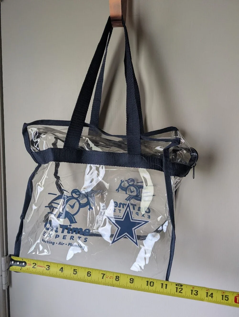 Dallas Cowboys Clear Tote Bag, Coozie And Green Blanket Bundle